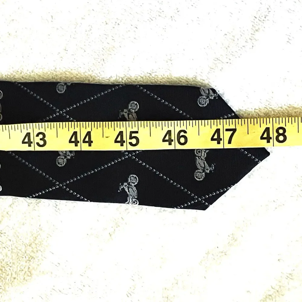 Old Navy Motorcycle Tie RARE Slim Youth L Short Black Silver Harley Biker Preppy